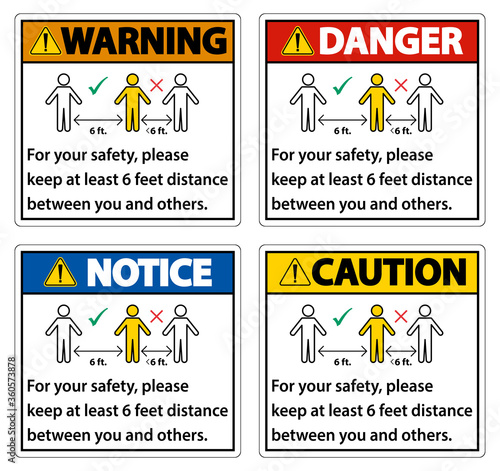 Keep 6 Feet Distance,For your safety,please keep at least 6 feet distance between you and others.