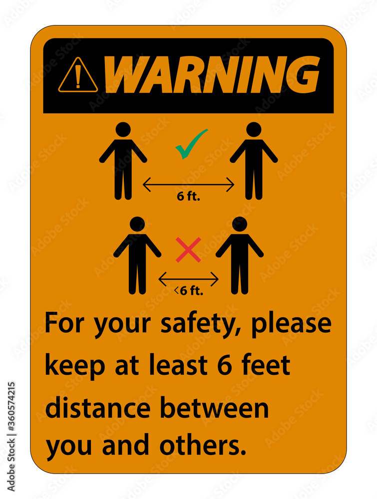 Warning Keep 6 Feet Distance,For your safety,please keep at least 6 feet distance between you and others. Warning Keep 6 Feet Distance,For your safety,please keep at least 6 feet distance between you and others.