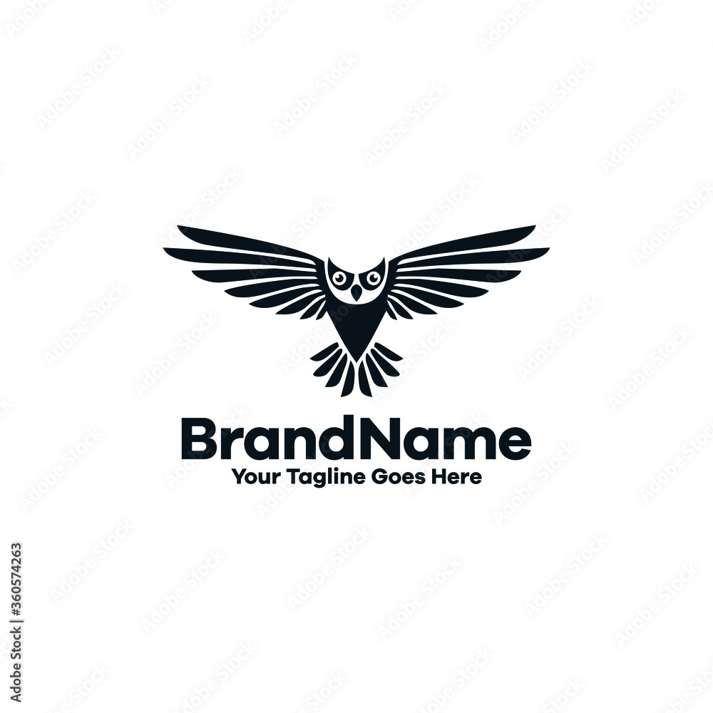 owl fly symbol icon logo owl fly symbol icon logo