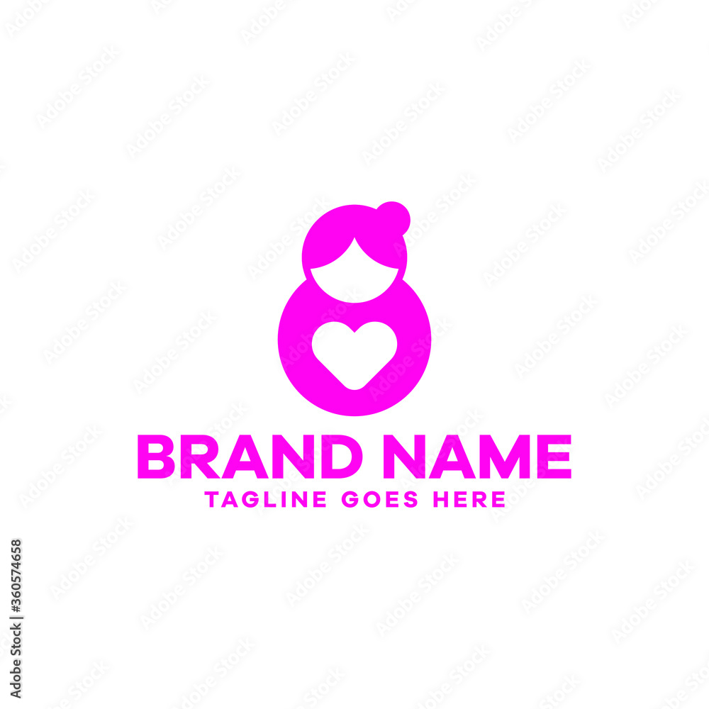 mama mother with heart symbol logo mama mother with heart symbol logo