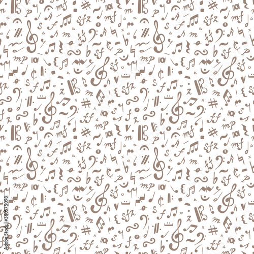 Vector Music background. Musical Notes Seamless Pattern 