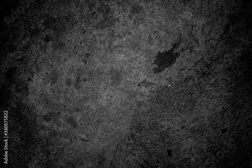 Old wall texture cement dark black gray background abstract grey color design are light with white gradient background.