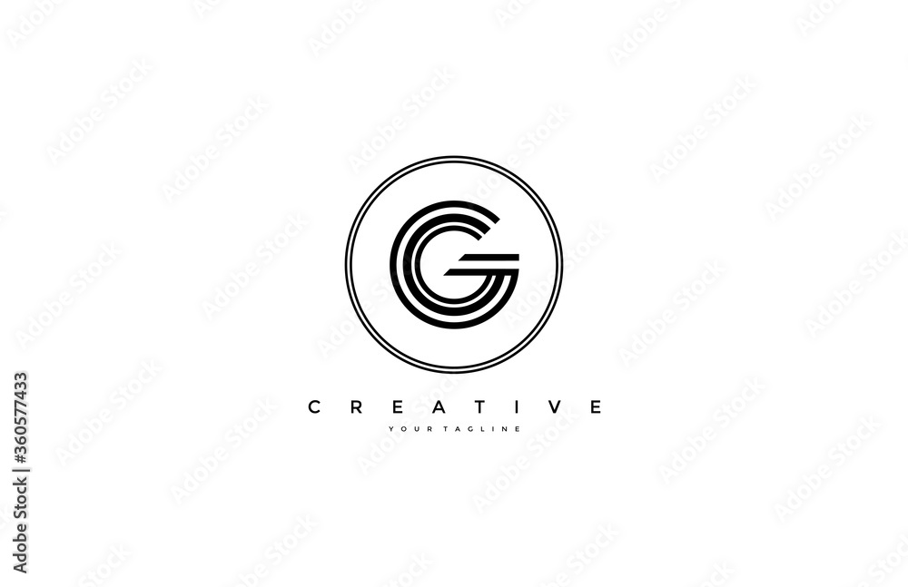 G Letter Circle Monogram Line Design Logo G Letter Circle Monogram Line Design Logo
