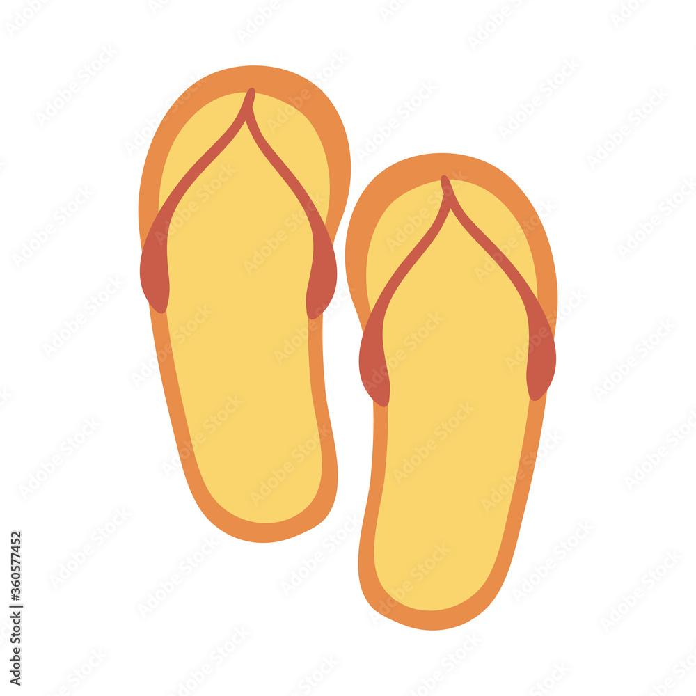 summer travel and vacation flip flops accessory in flat style isolated icon summer travel and vacation flip flops accessory in flat style isolated icon