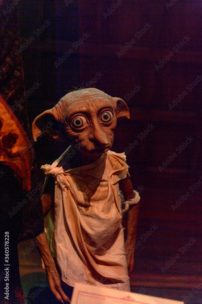 Naklejka premium MADRID, SPAIN - NOV 22, 2017: Dobby domestic elf, Wizarding world of Harry Poter experience in Madrid, Spain