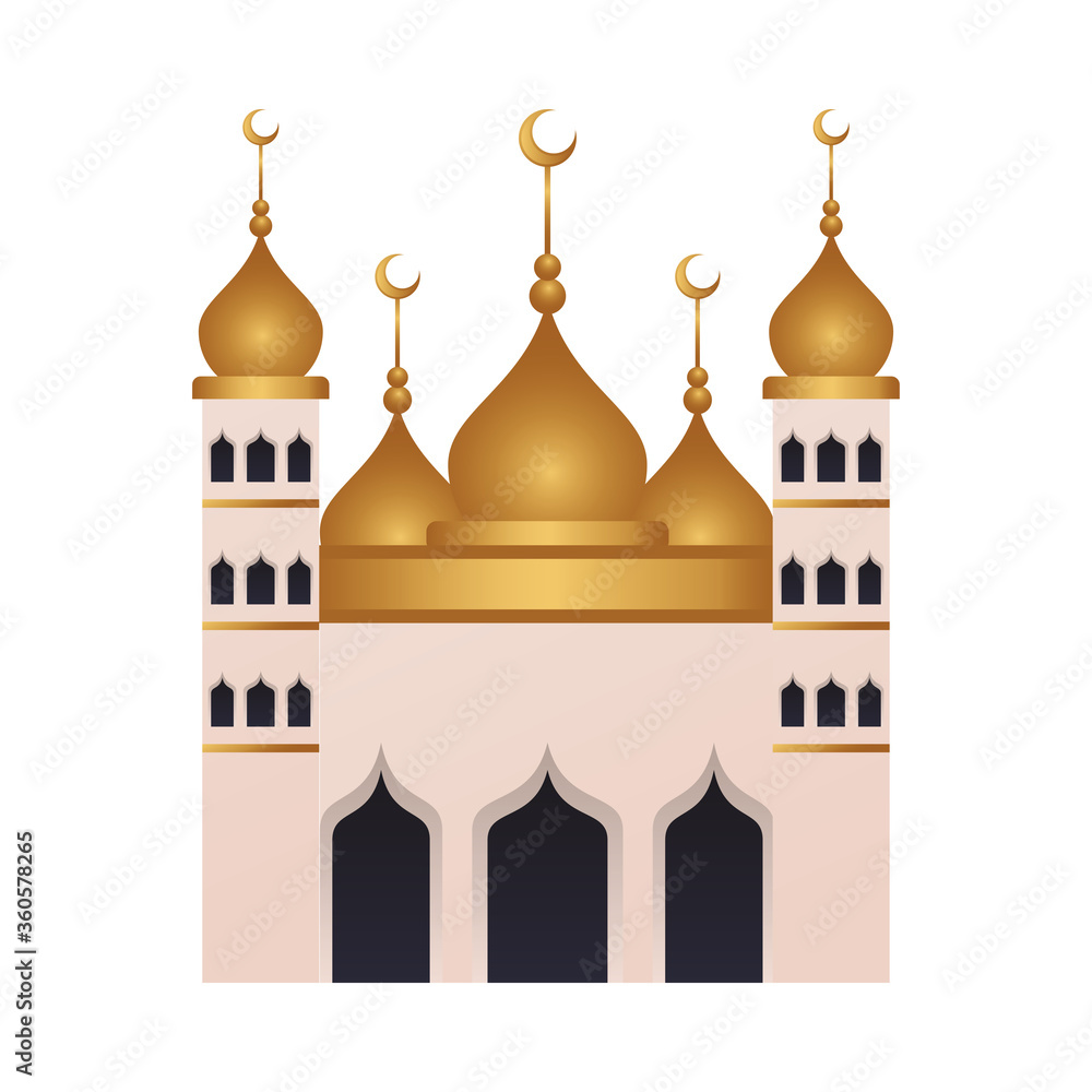 ramadan kareen golden mosque temple