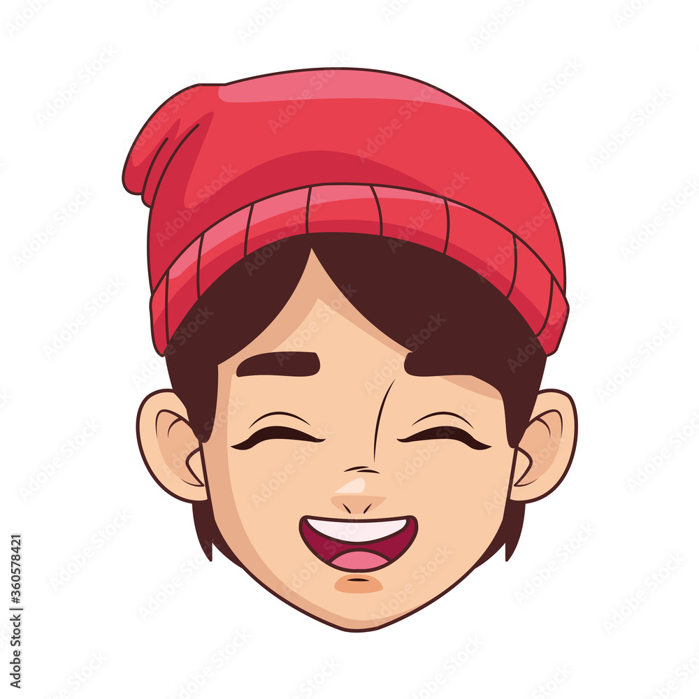 happy young boy head avatar character happy young boy head avatar character