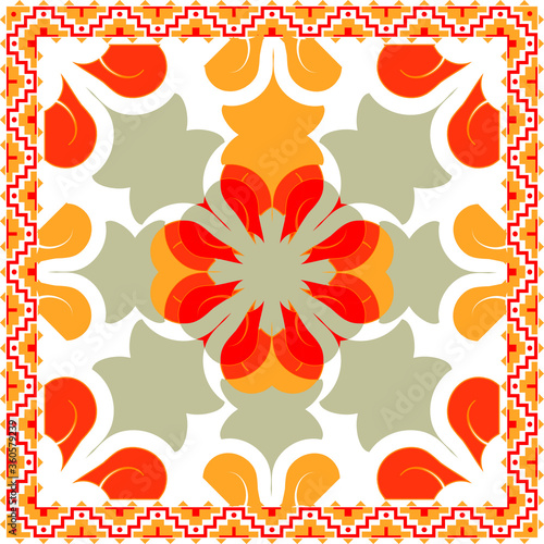 Colorful abstract graphic background. Tribal ethnic ornament. Scarf design. Frame.vector colored background.
