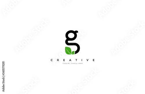 g letter with leaf icon design logo