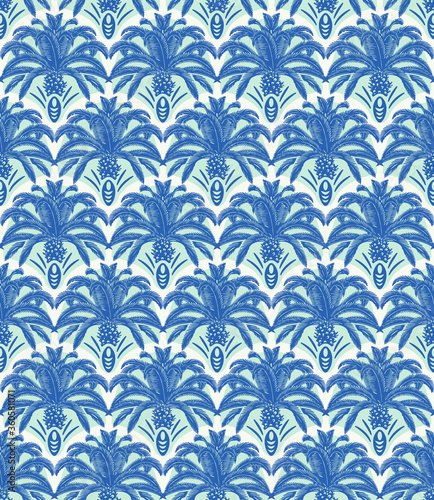 Palm trees isolated on white background. Hand drawn seamless pattern. Perfect for fabric, wallpaper or giftwrap.