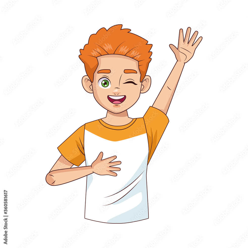 happy young boy avatar character happy young boy avatar character