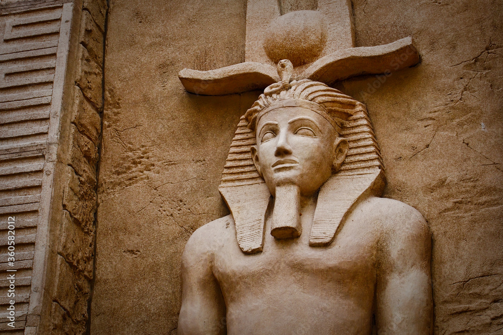 Wall sculpture of  ancient Egypt Pharoah - obrazy, fototapety, plakaty 