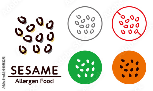 Sesame icon / food allergy, allergen