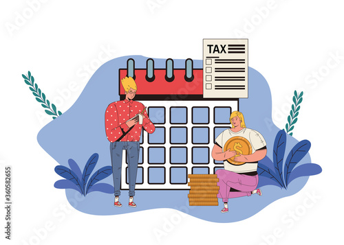 couple with tax day pay