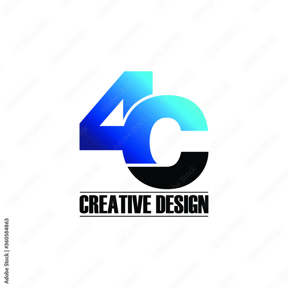 Letter 4C logo icon design vector. monogram logo vector illustration Letter 4C logo icon design vector. monogram logo vector illustration