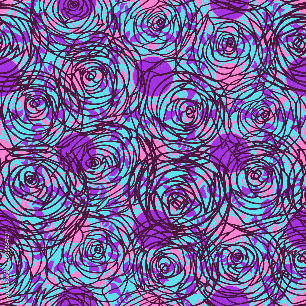 Pattern of abstract floral graphic elements Pattern of abstract floral graphic elements