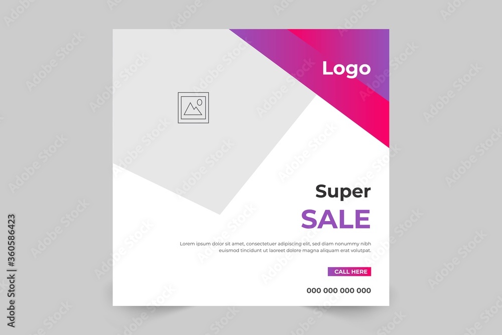 Corporate Business Marketing Banner & Square Flyer Poster For Summer Sale. Big Sale Banners, Promotion
