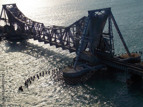 Pamban Bridge in Chennai Railway Bridge over sea