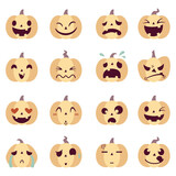 Halloween Jack-o'-lantern  Flat Illustration Icons
