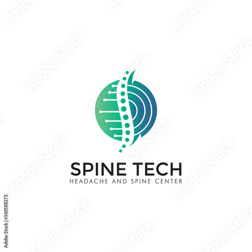 spine tech logo, creative spine clinic vector