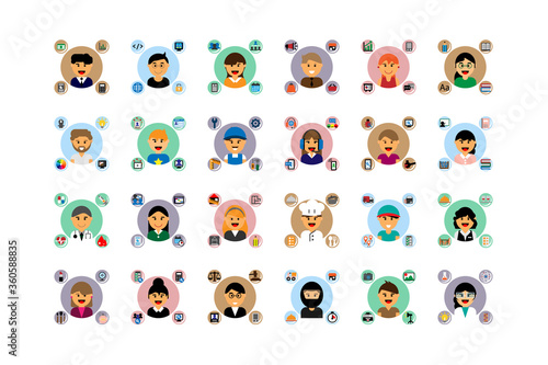 Set of people career icons