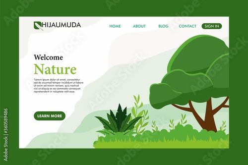 Flat nature landing page website template