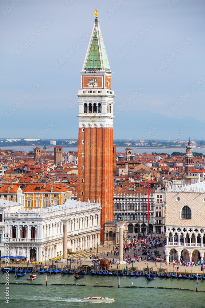 St Mark's Campanile at Piazza San Marco in Venice, Italy