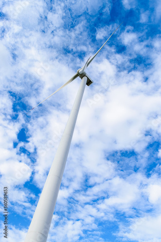 Wind turbines generating electricity