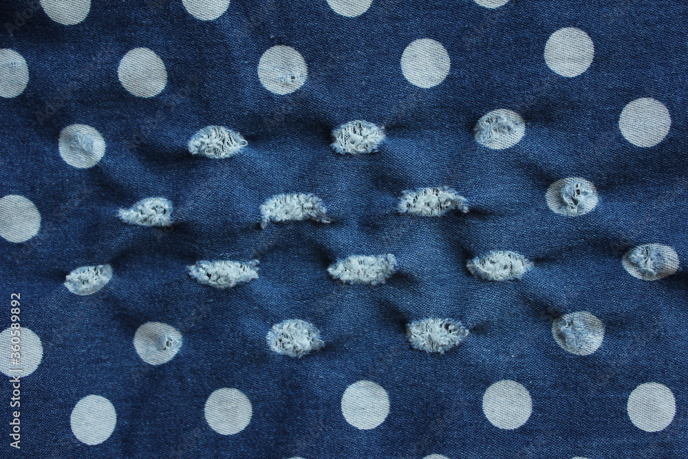 Hole and Threads on dot Denim Jeans Hole and Threads on dot Denim Jeans