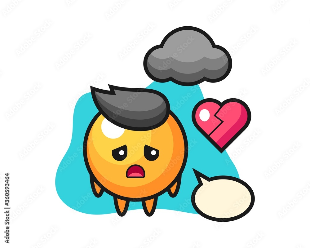 Ping pong ball cartoon is broken heart Ping pong ball cartoon is broken heart