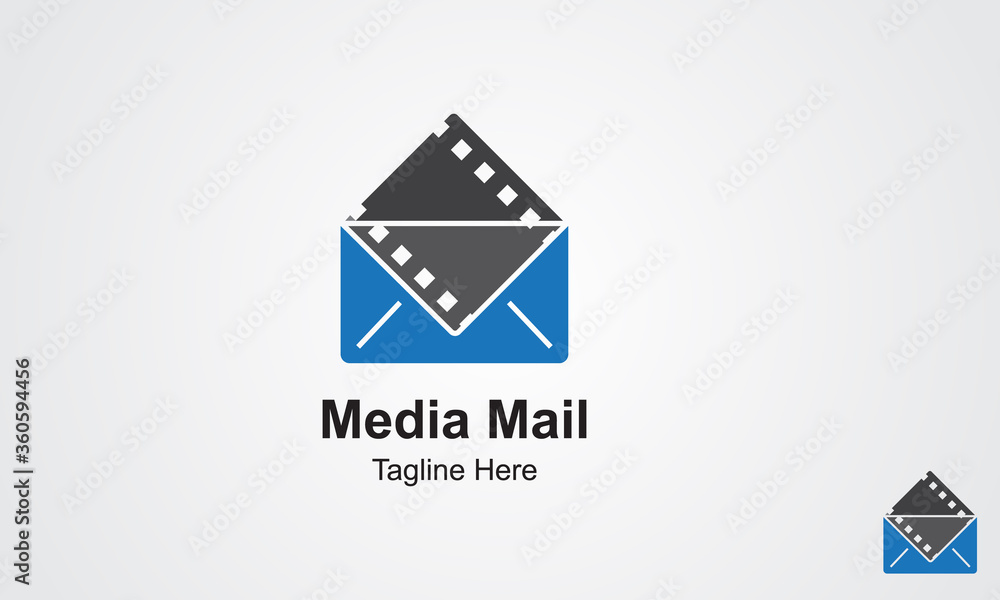 Media Mail Logo Design TemplateCreative logo design for film, cinema