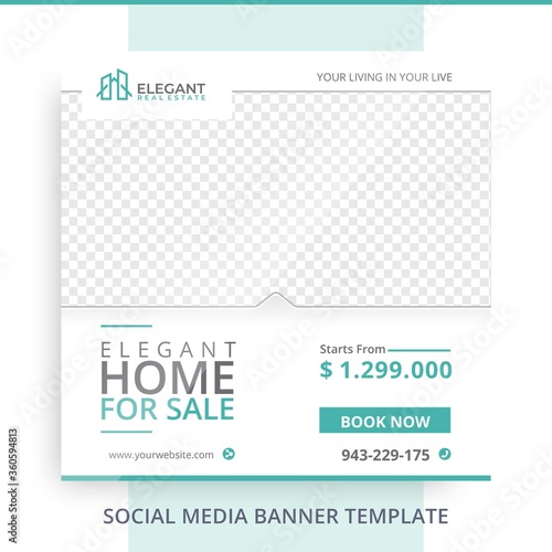 Editable Home House For Sale Real Estate Banner Mockup Template Promotions