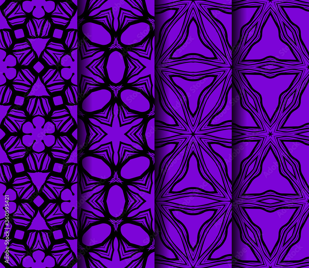 Fototapeta premium Set of Geometric Pattern. Seamless Texture Color Background. Vector illustration.