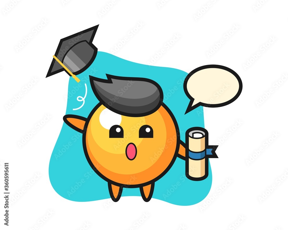Ping pong ball cartoon throwing the hat at graduation Ping pong ball cartoon throwing the hat at graduation