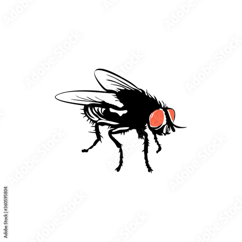 Illustration of flies icon with glowing eyes