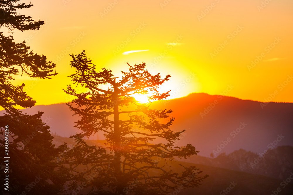 Mountains on sunset Mountains on sunset