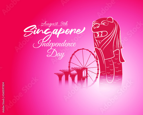 vector illustration for Singapore independence day