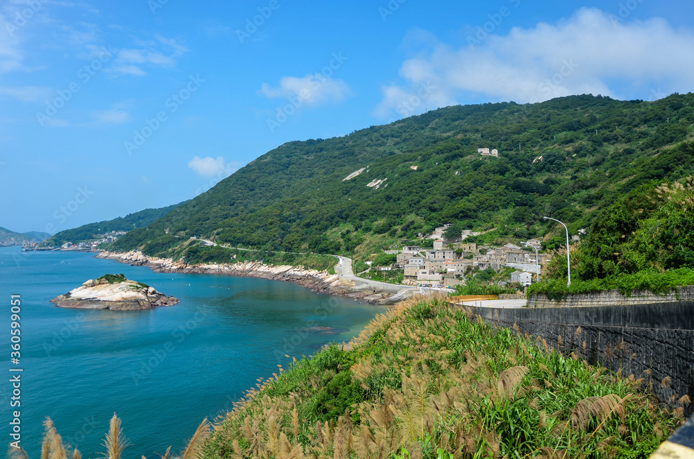 Matsu, Taiwan - JUN 27, 2019: Qinbi Village and Turtle Island at Matsu, Taiwan.