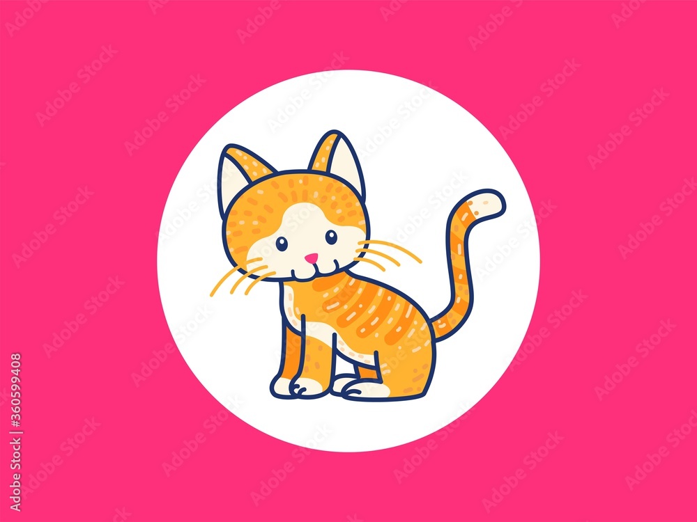 Fototapeta premium cute cat icon illustration