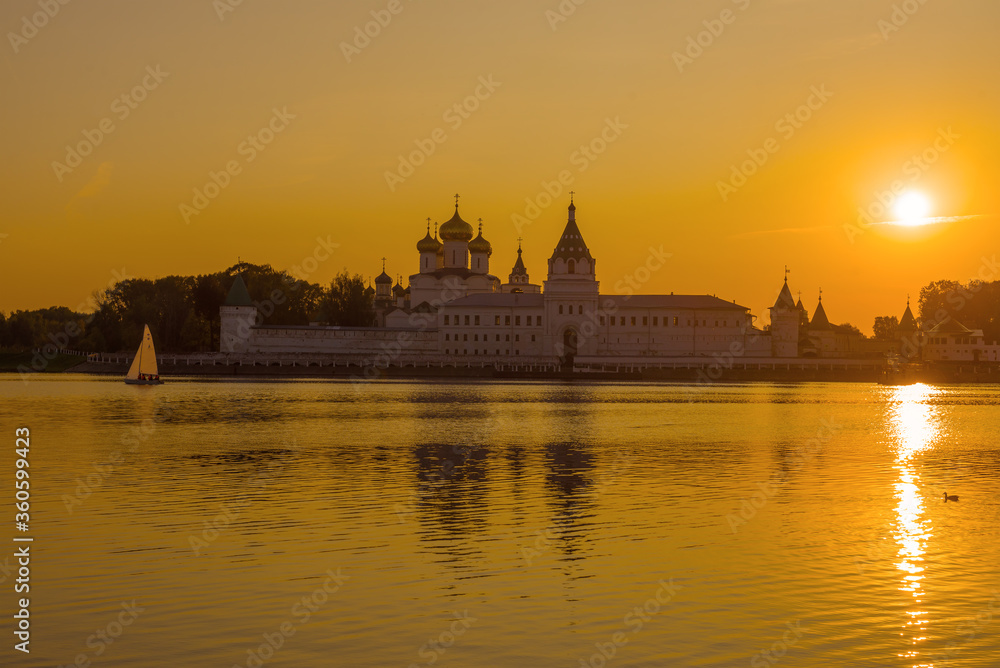 Sunset at the Ipatievskiy Monastery. Kostroma, Golden Ring of Russia