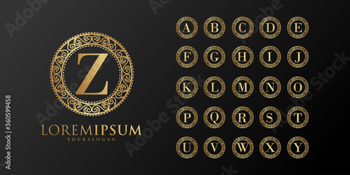 Initial Alphabet Gold Letter Template