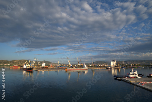  6/21/2020 Greece, Volos, commercial port east of the sun © ACHILLEFS