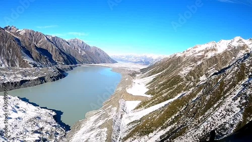 helicopter flight over lake