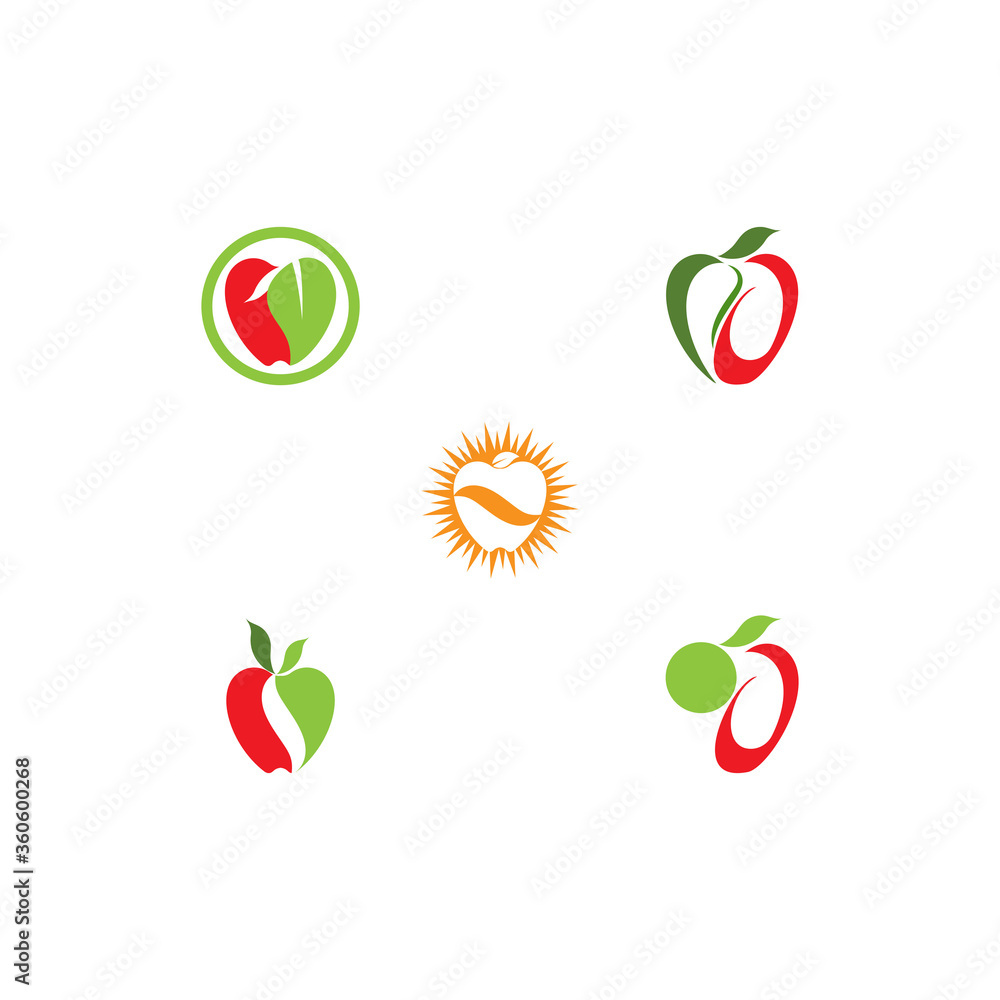 Obraz premium Set Apple vector illustration design