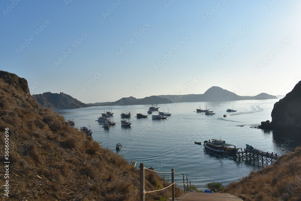 Scenic view of Padar Island. Flores, East Nusa Tenggara, Indonesia Scenic view of Padar Island. Flores, East Nusa Tenggara, Indonesia