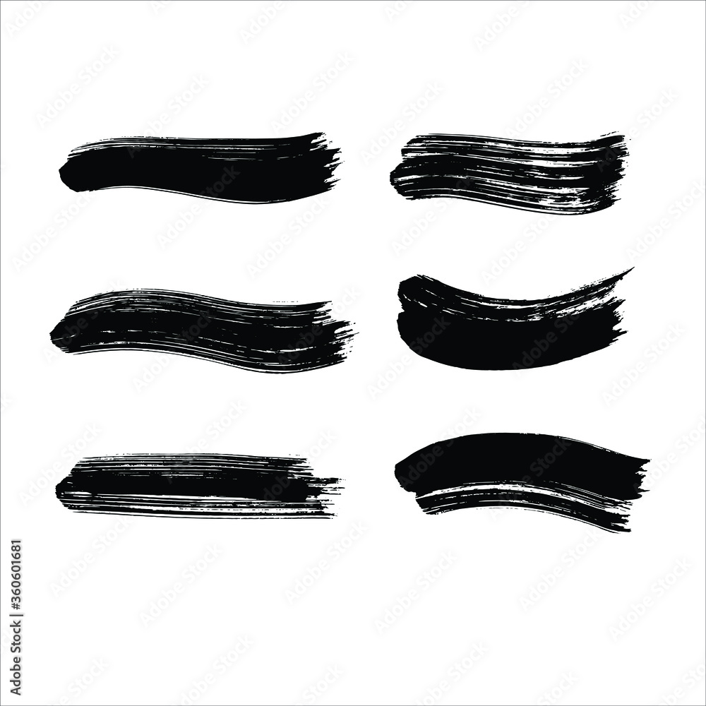 set of grunge brush of stroke on white.Vector Eps10 set of grunge brush of stroke on white.Vector Eps10