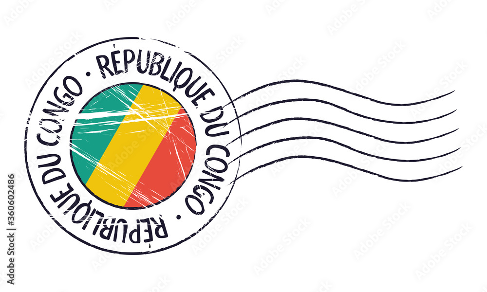 Congo-Brazzaville grunge postal stamp