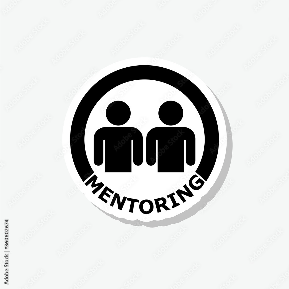 Mentoring concept sticker icon isolated on gray background Mentoring concept sticker icon isolated on gray background