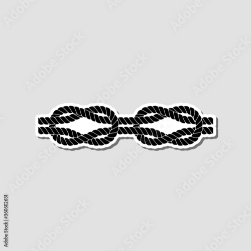 Reef knot sticker icon isolated on gray background