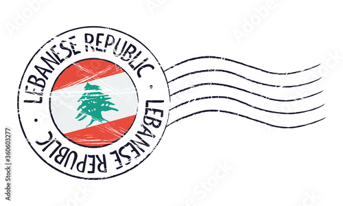 Lebanon grunge postal stamp